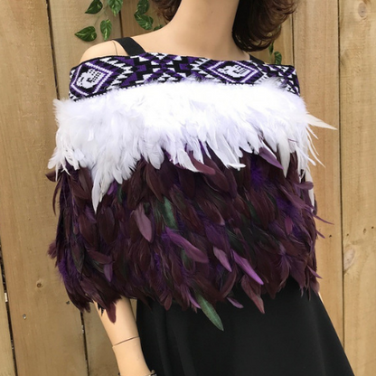 Papura (purple) feathered Maori Cape - Feathered Cape - Wedding Korowai - Maori Capes