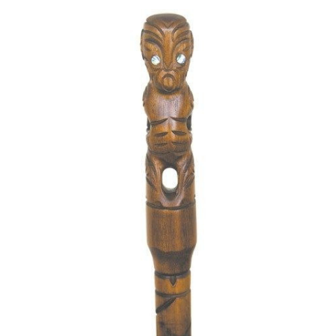 This Māori Carved Walking Stick made from Pacific Kauri