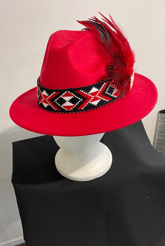 Potae - Red Fedora Felt Hat
