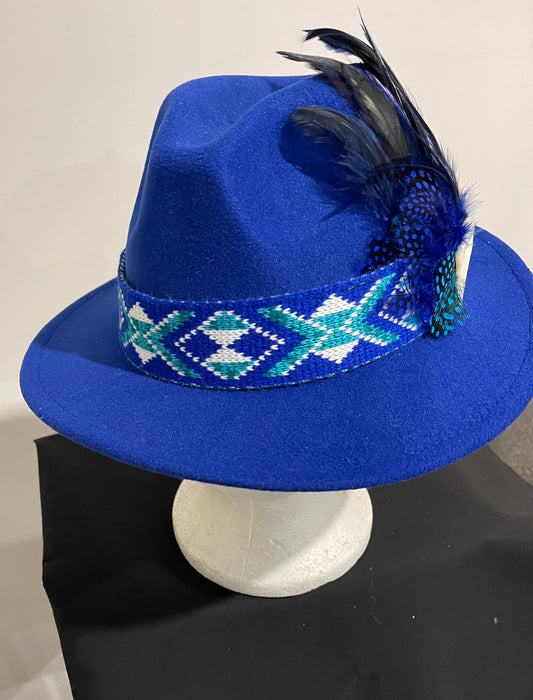 Potae  Turquoise Fedora Felt Hat