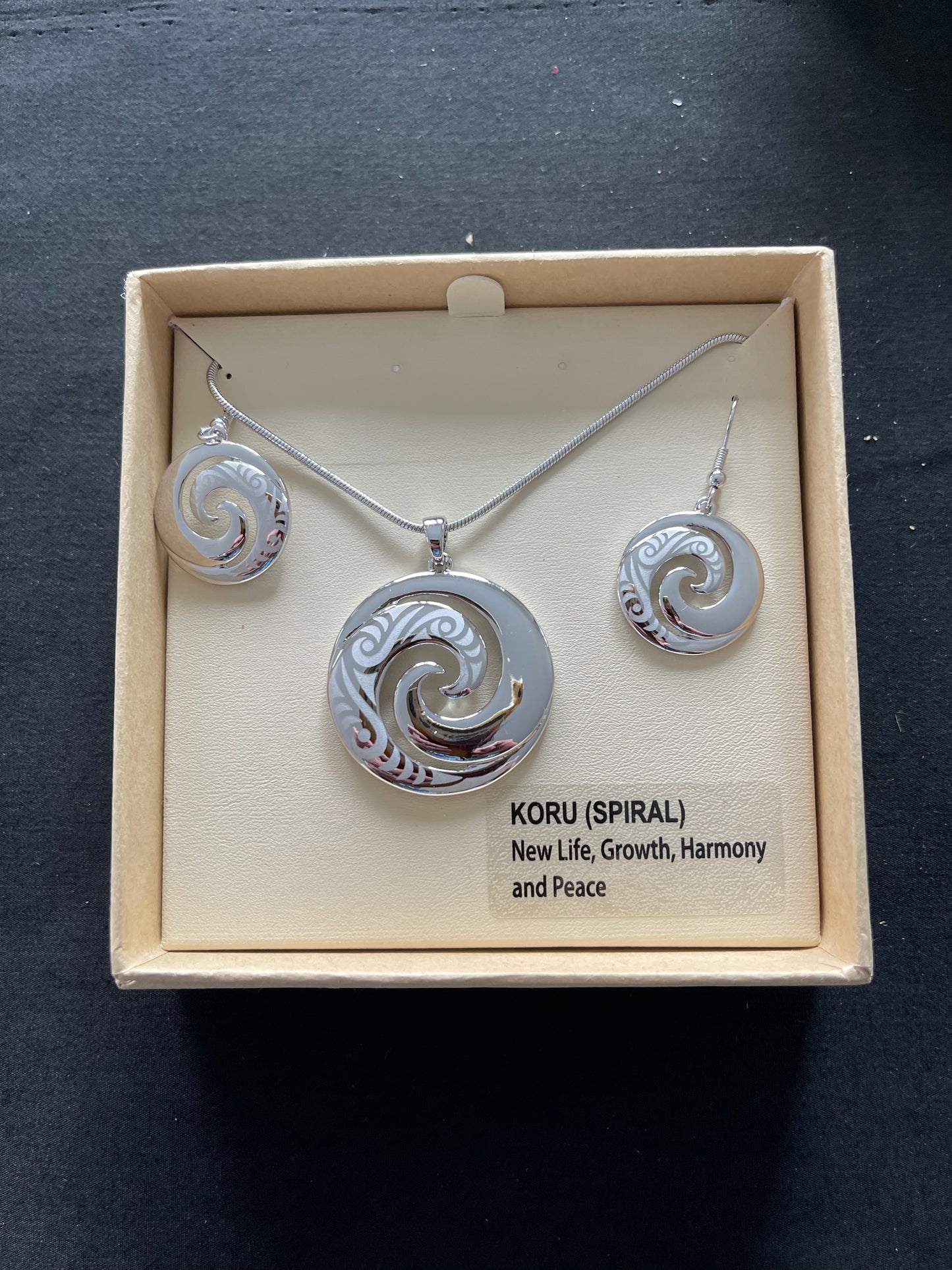 Silver Koru Necklace and Earrings