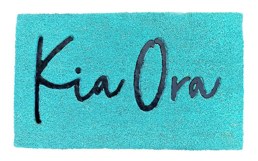 Teal Kia Ora Door Mat
