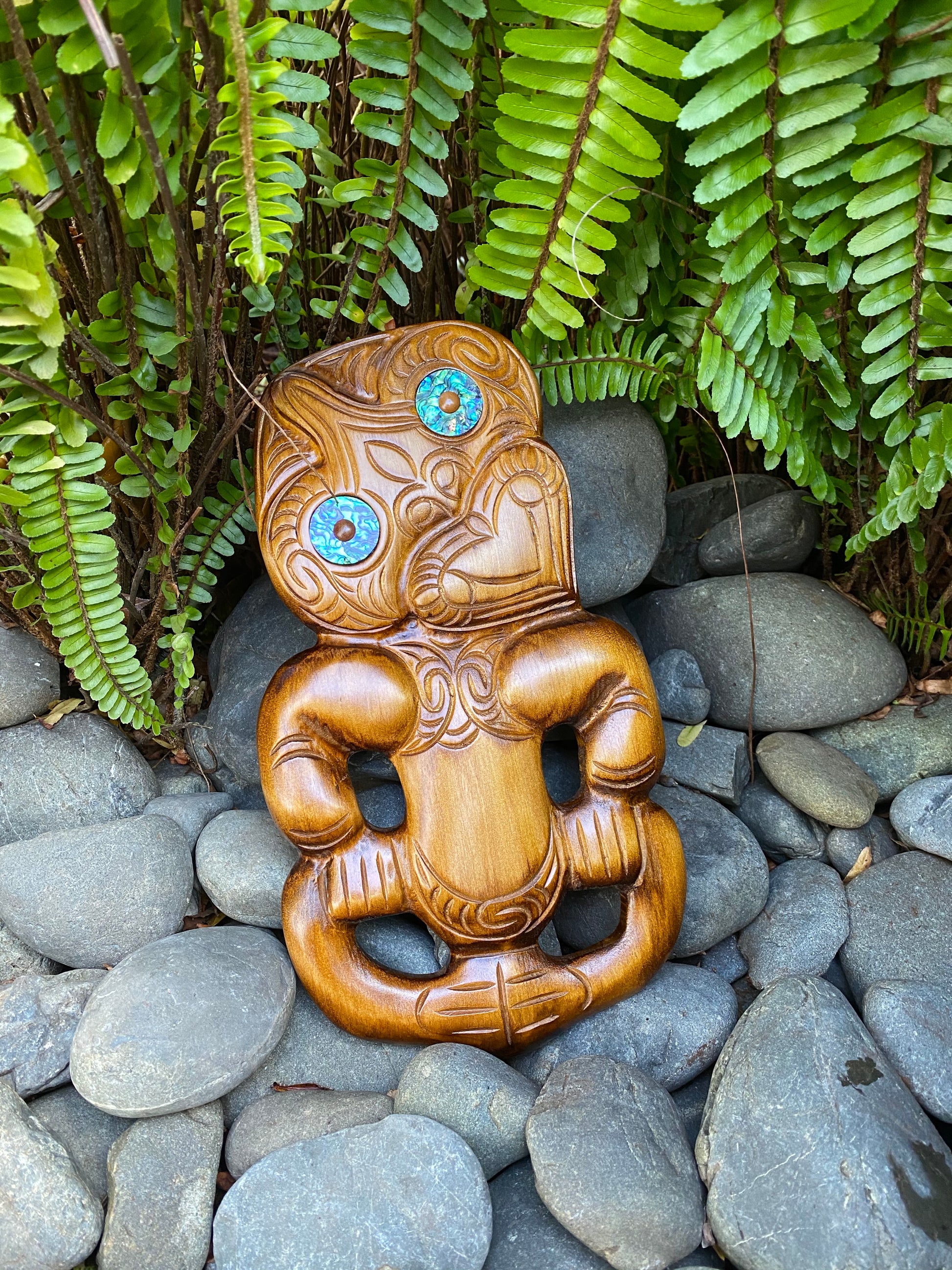 Tiki Wall Hanging - Maori Wood Carving