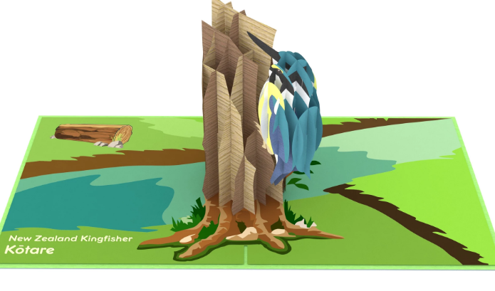 Kingfisher 'Kotare' 3D - Pop Up Cards