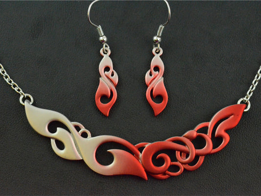Red Manaia Breastplate and Earrings