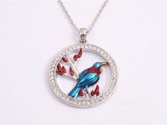 Tui on Kowhai Pendant